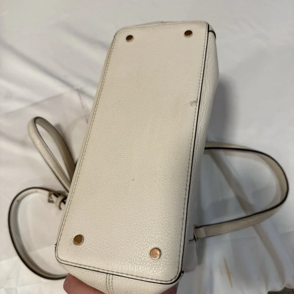 KATE SPADE Jackson Satchel Bag Medium Tote Pebble Leather Grey‎ Removable Strap